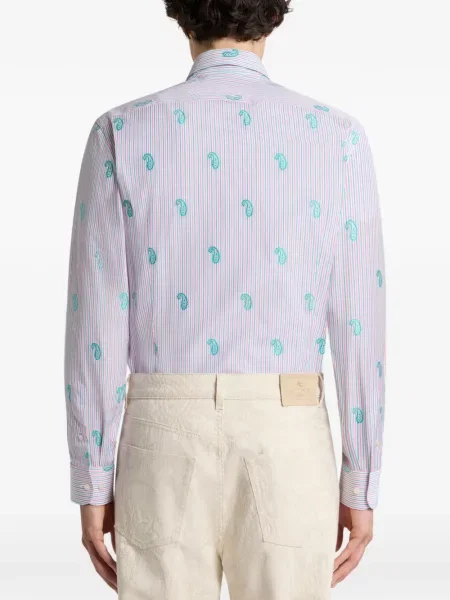 Žakárová košile Etro s paisley potiskem bílá