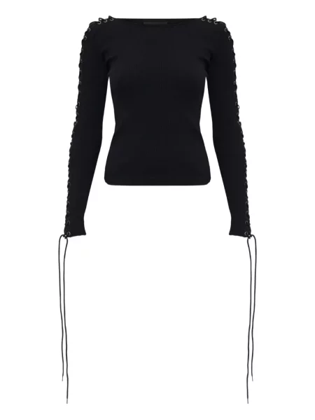 Top Balenciaga din dantelă negru