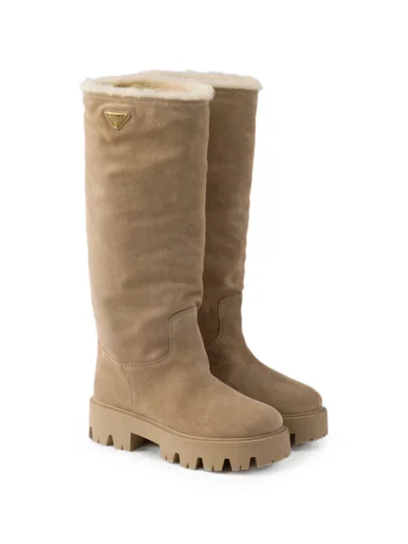 Botine Prada din piele de căprioară
