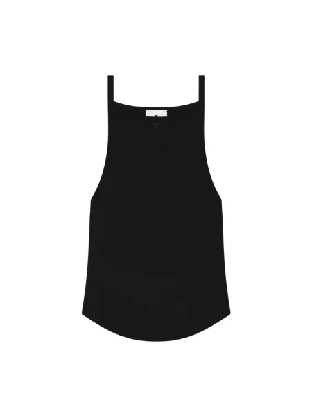 Dzianinowy top Courreges z logo czarny