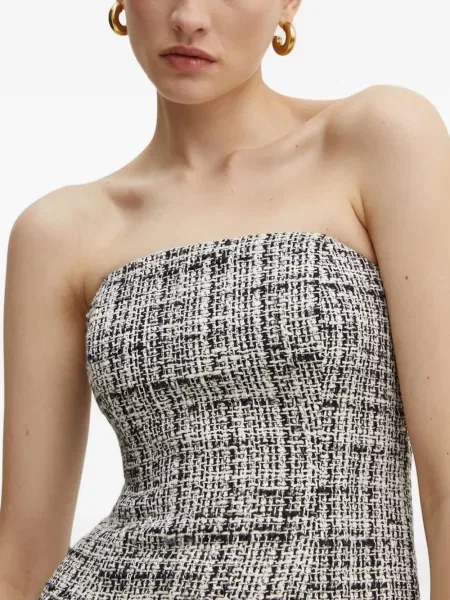 Rochie mini La Mania din tweed de costum negru