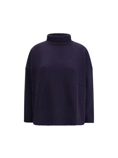 Golf o kroju oversized z czystej żywej wełny model ‘BORGIA’ Weekend Max Mara niebieski