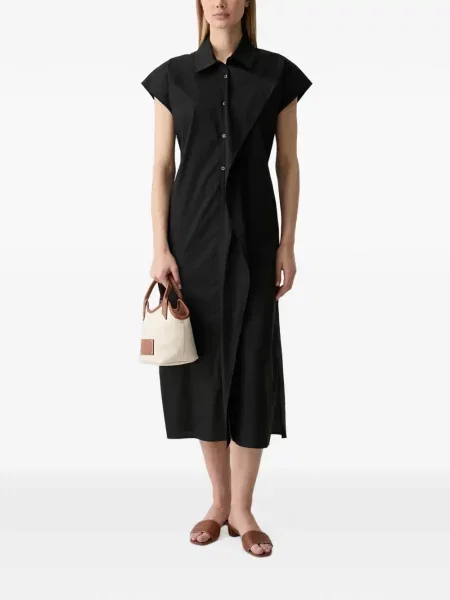 Cu centură rochie tip cămașă Benetton fără mâneci cu legături negru