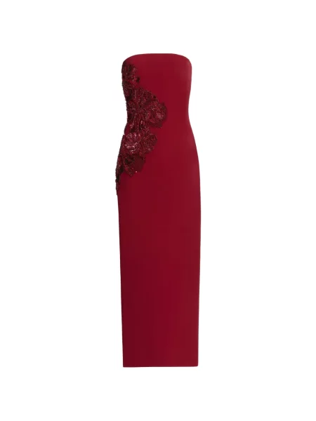 Rochie maxi Elie Saab fără bretele roșu