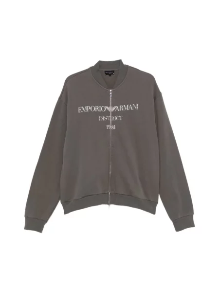 Kurtka bomber Emporio Armani z logo szary