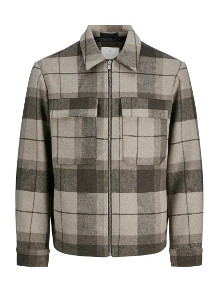 JACK & JONES Prehodna jakna JPRBLURUSSEL progasto / pikčasto rjava bež