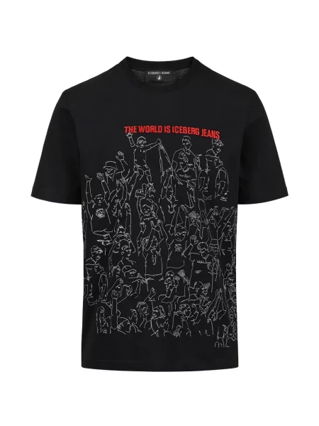 Tricou Iceberg cu imagine cu decolteu rotund negru