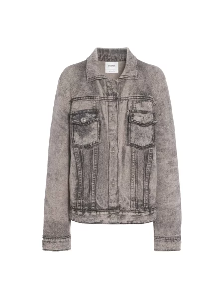 Kurtka jeansowa Barrie z nadrukiem szara
