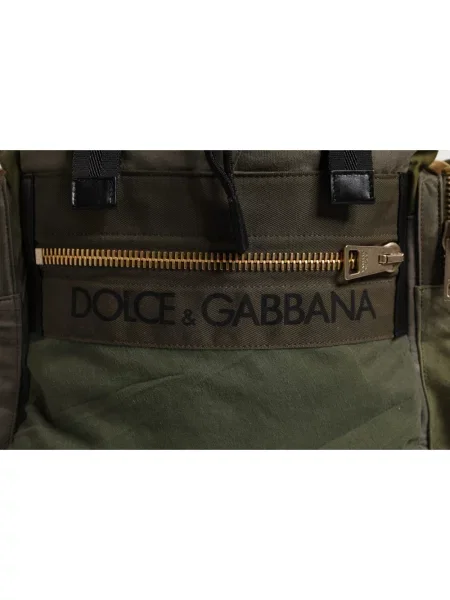 Lniana torba Dolce And Gabbana pleciona zielona