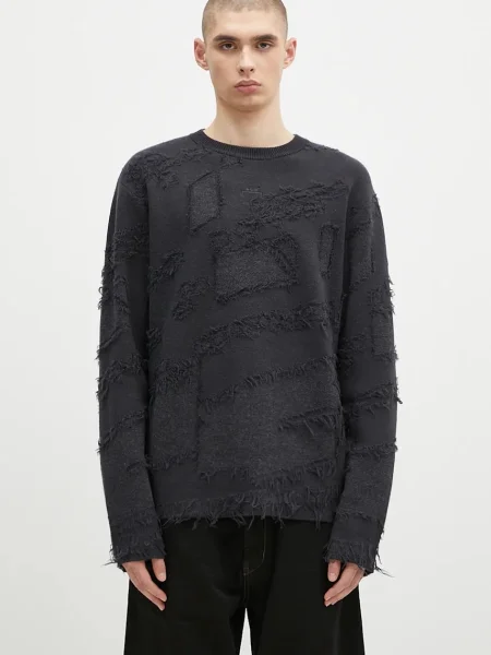 A-COLD-WALL* pulover de lână Frontage Knit Crewneck bărbați negru
