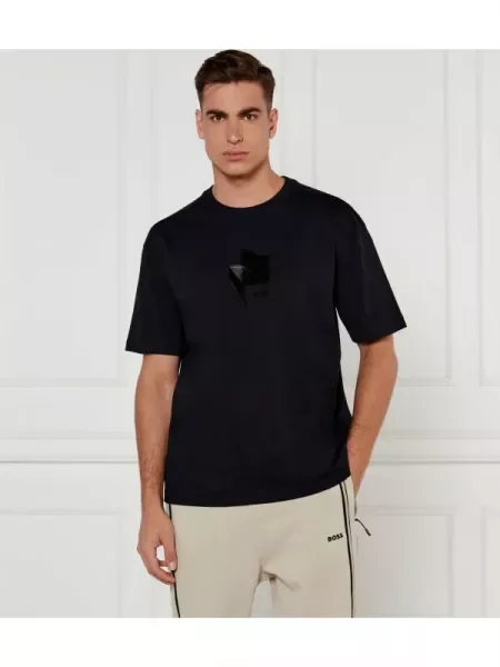 BOSS GREEN Tricou Mirror | Relaxed fit negru