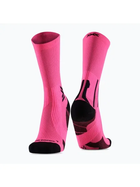Șosete pentru bărbați X-Socks Run Perform Crew roz fluo/x negru