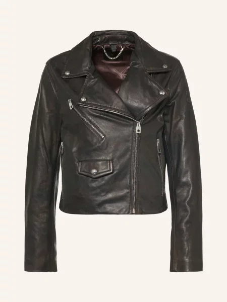 Belstaff Kožená Bunda Sienna tmavě hnědá