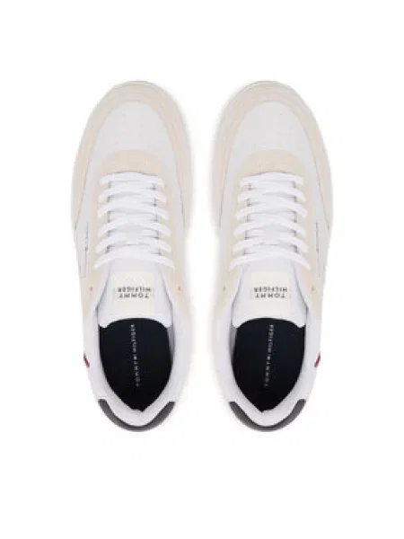 Tommy Hilfiger Laisvalaikio batai Th Basket Core Leather Suede Mix balta