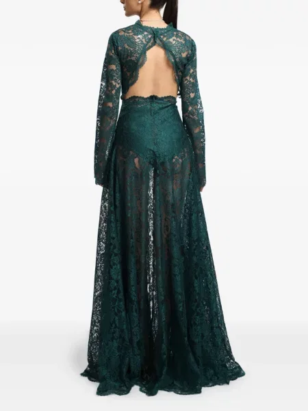 Sukienka maxi Miau By Clara Rotescu koronkowa zielona