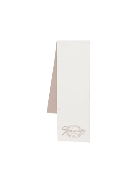 Szal Givenchy wełniana z logo beżowa