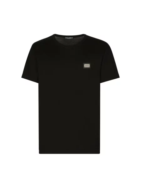 Dolce & Gabbana Koszulki Mężczyzna M Logo Plaque T-Shirt czarny