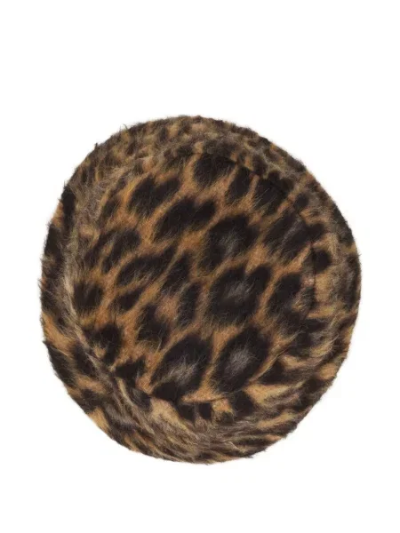 Pălărie Lanvin cu imagine cu model leopard maro