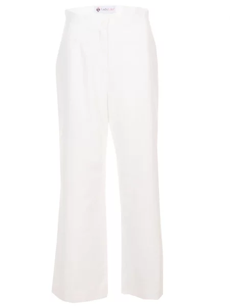 Лляні Штани повсякденні LadyLike білий