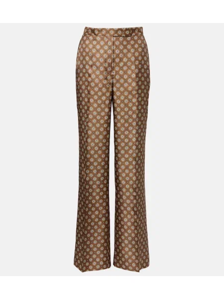 Pantaloni Dorothee Schumacher de mătase cu imagine maro