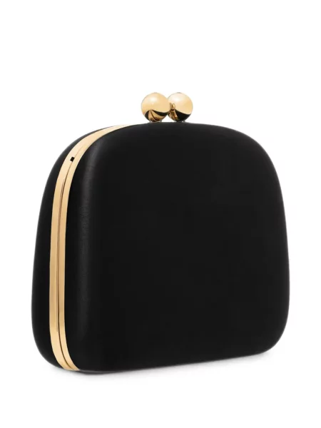 Geantă plic Carolina Herrera din satin negru