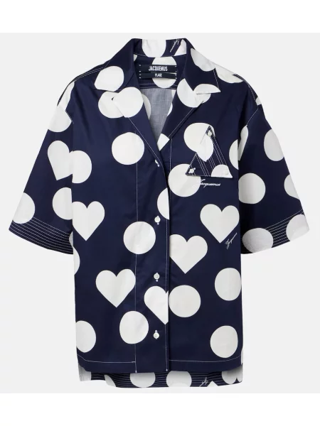 Cămașă Jacquemus din poplin albastru