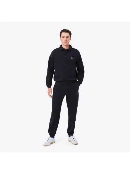 Lacoste Spodnie Dresowe Piqué Regular Fit granatowe
