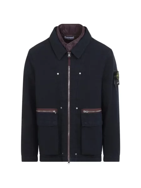 Geacă Stone Island cu strasuri albastru
