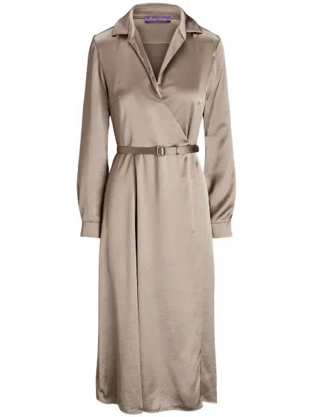 Sukienka koszulowa Ralph Lauren Collection garniturowa brązowa