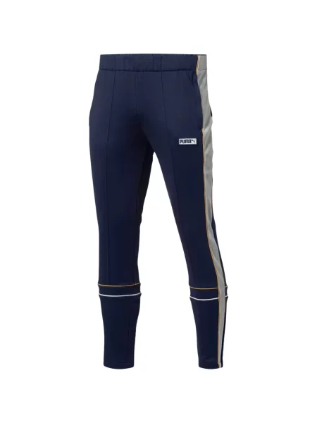 Pantaloni Puma alergare cu autograf albastru