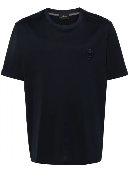 Tricou Brioni cu broderie albastru