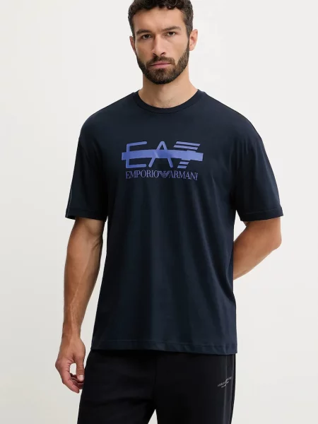 Тениска Emporio Armani Train Logo Series M Tee Ss Log Armani Blue L виолетово