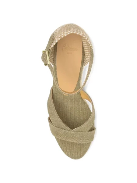 Espadrile Castaner cu pană verde