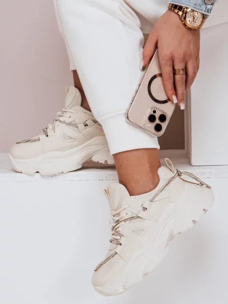 Sneakersy na grubszej podeszwie NEWMOVE Dstreet beżowe