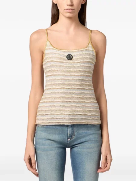 Top Philipp Plein cu dungi cu autograf