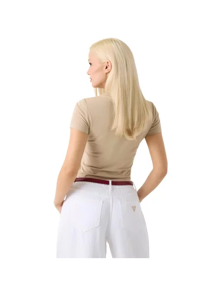 Tricou Guess cu model piele de șarpe bej