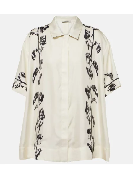 Jedwabny top Asceno biały