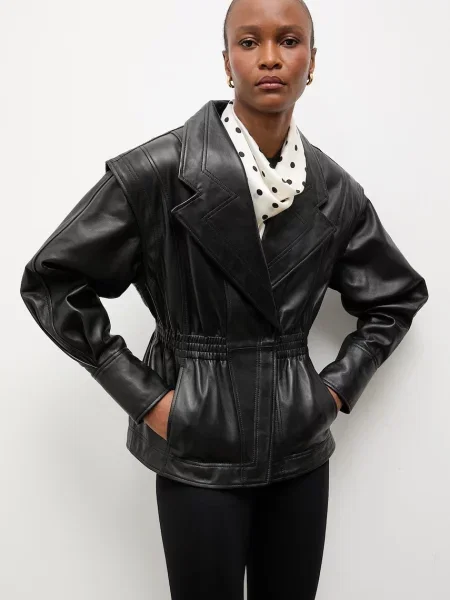 Answear.LAB jachetă pentru femei din piele NOOR Unscripted Collection negru