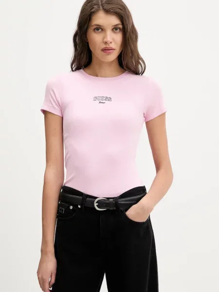 Kratka majica Guess Jeans roza