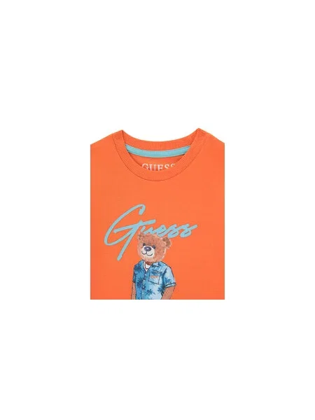 Guess Majica Regular Fit oranžna