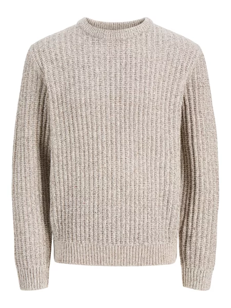 JACK & JONES Svetr JJJAXON melír bílý