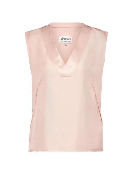 Top Maison Margiela fără mâneci cu decolteu în V roz