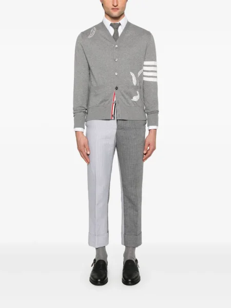 Cardigan Thom Browne cu dungi gri