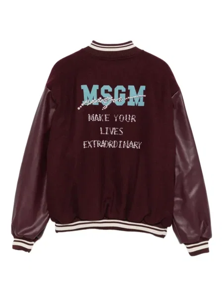 Kurtka bomber dziecięcy Msgm fioletowy