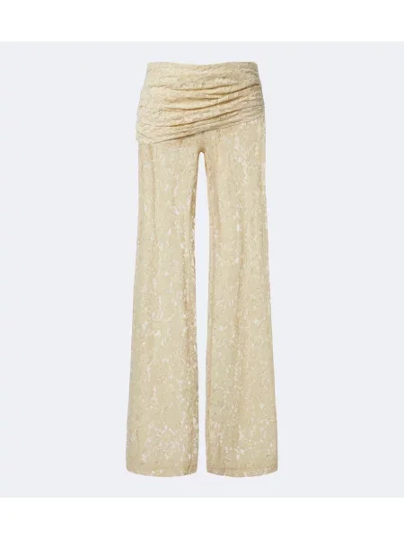 Pantaloni De La Vali din dantelă bej