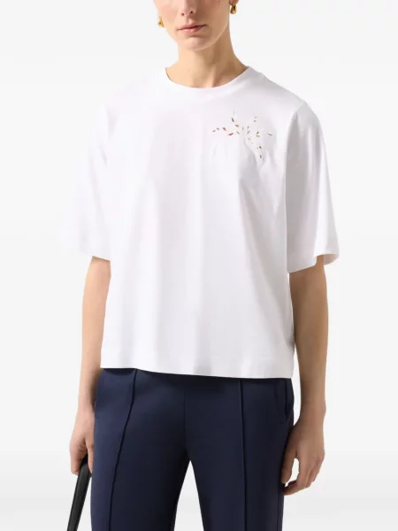 Tricou Bogner cu broderie alb