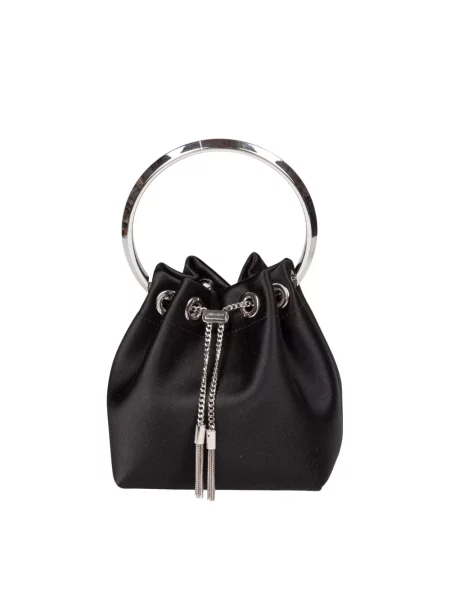 Satynowy kapelusz Jimmy Choo czarny