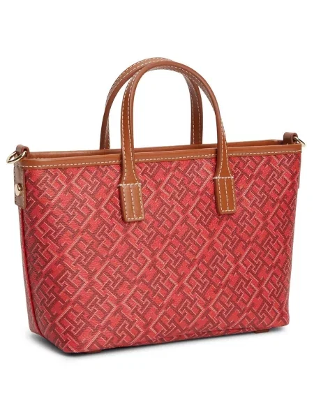 Geantă Tommy Hilfiger Th Monoplay Mini Tote Stripe Le roșu