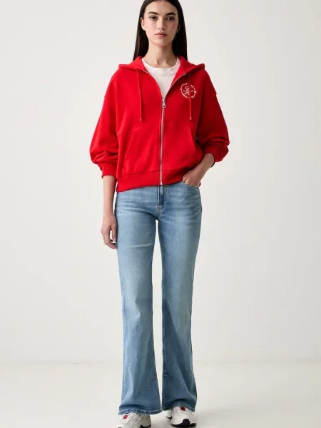 Tommy Hilfiger jopica s kapuco rdeča