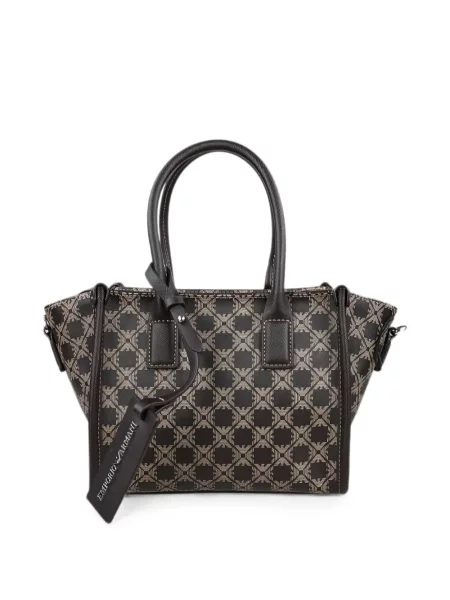 Geantă shopper Emporio Armani cu imagine maro
